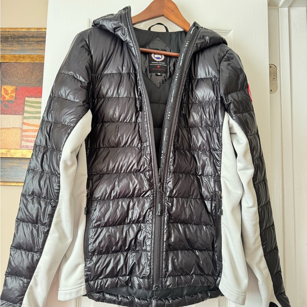 Canada Goose Hybridge Lite Puffer Men's Jacket with Hood Black and Gray M